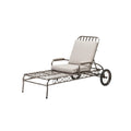 Metal Frame Adjustable Lounge Chair with Cushioned Seat and Wheels